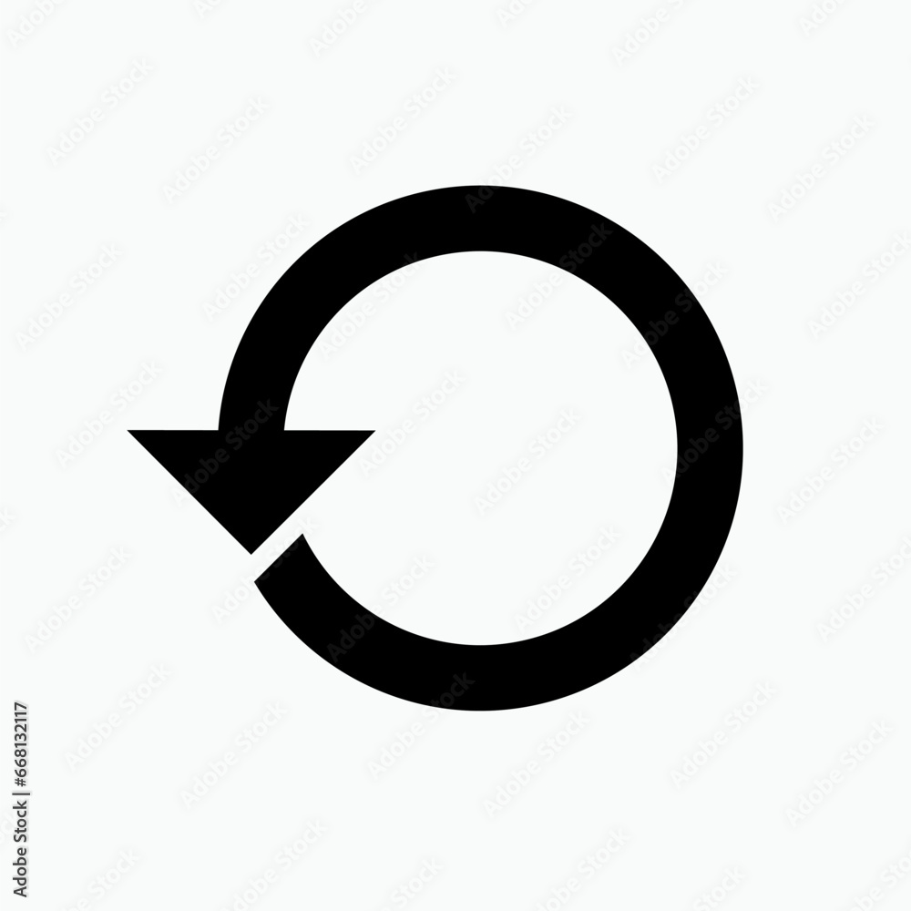 Counterwise Arrow Icon. Circle, Review Symbol. Counterwise Arrow Icon. Circle, Review Symbol.
