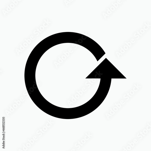 Counterwise Arrow Icon. Circle, Review Symbol.