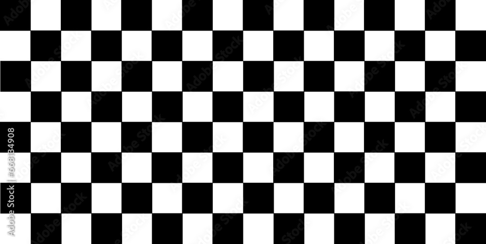 Fototapeta premium Black White color square pattern. Picnic blanket texture.