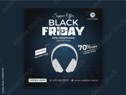 Black friday discount social media post design template