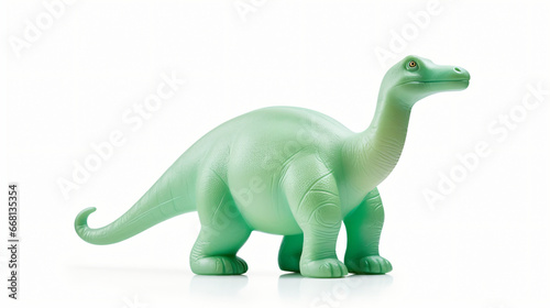 Apatosaurus made out of plastic. dinosaur toy isolated on white background