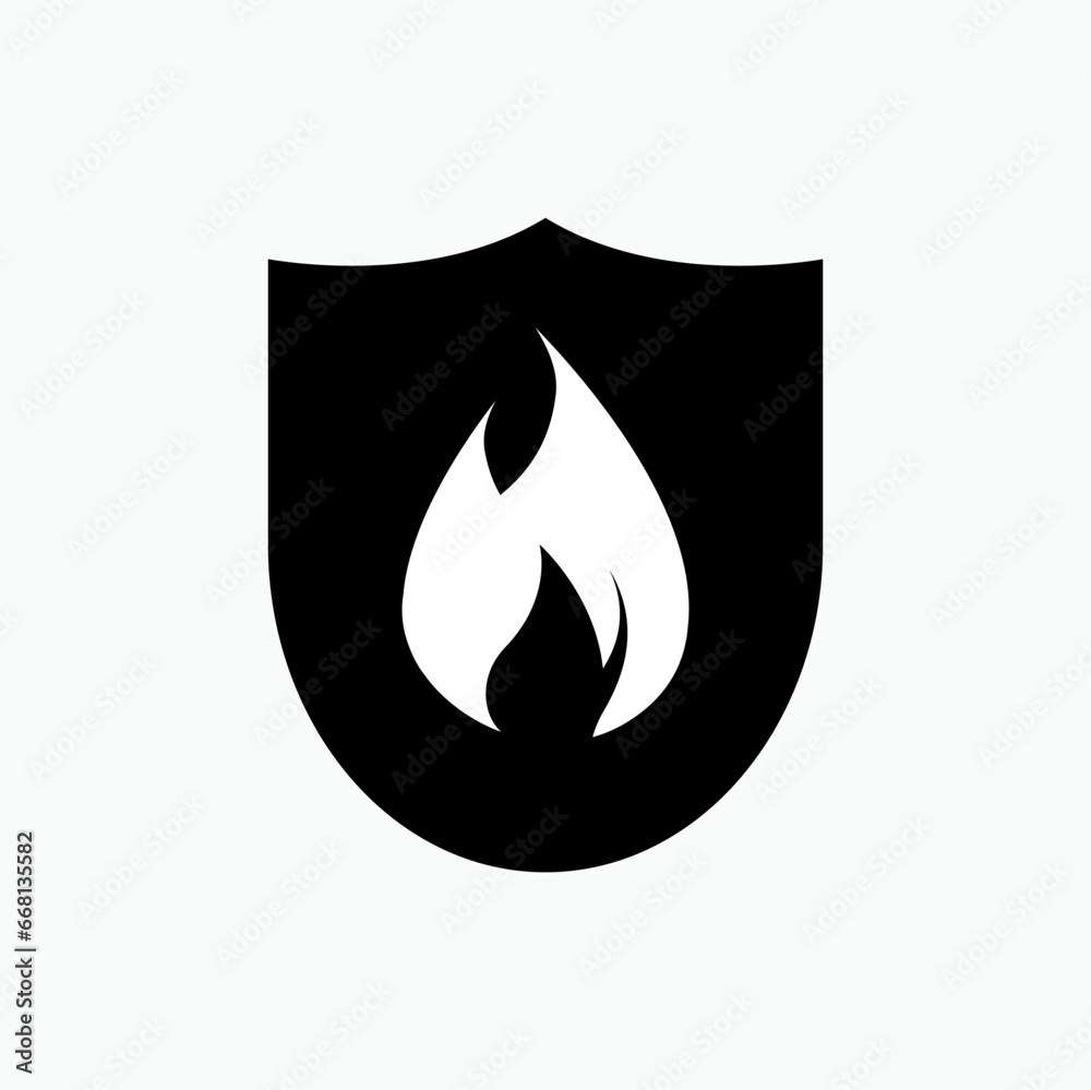 Fire Protection Icon. Flame Handling Symbol. Fire Protection Icon. Flame Handling Symbol.