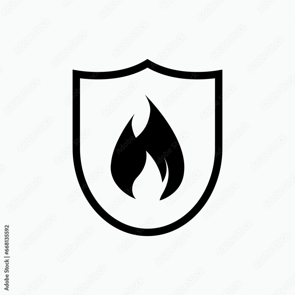 Fire Protection Icon. Flame Handling Symbol. Fire Protection Icon. Flame Handling Symbol.