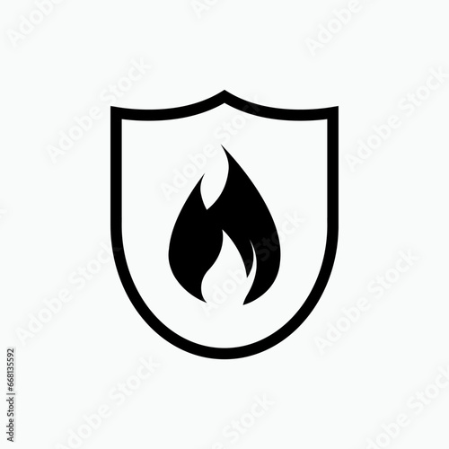 Fire Protection Icon. Flame Handling Symbol.