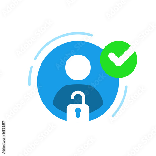 user account verification successful concept illustration flat design vector. modern graphic element for landing page, ui, infographic, icon