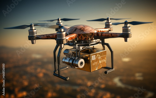 dron doręczający przesyłki.
