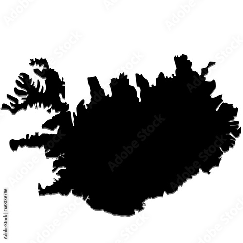Iceland map silhouette © Condro