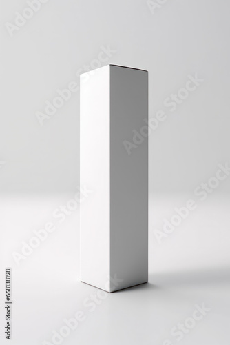 cardboard rectangular packaging box mockup, on a light background. Generative AI photo