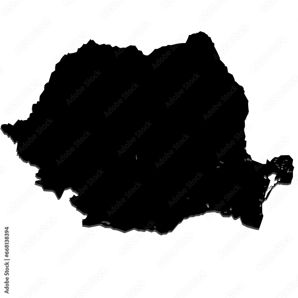 Romania map silhouette