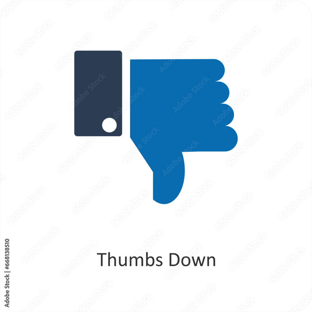 Thumbs Down and down icon concept Thumbs Down and down icon concept