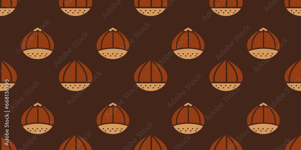 Chestnut pattern wallpaper. Chestnut symbol vector.