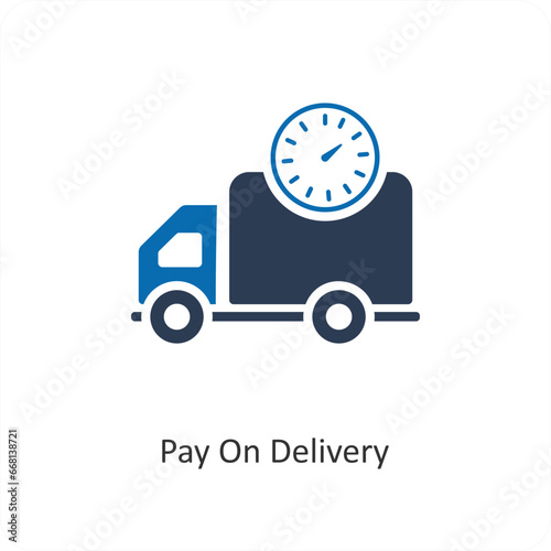 Pay On Delivery icon concept