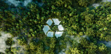Recycling Symbol Amidst Nature: A Clarion Call for Climate Conservation and Waste Prudence. 3d rendering.