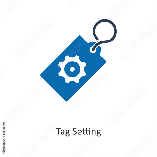 Tag Setting and label icon concept
