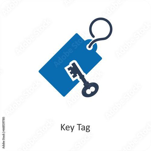 Key Tag and label icon concept
