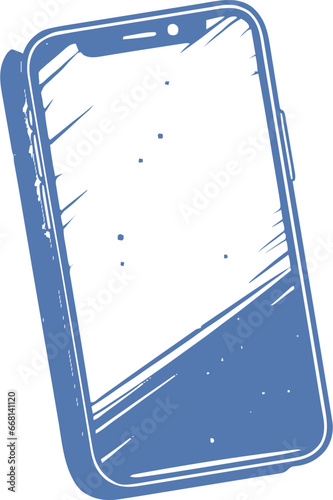Object Smartphone minimalist flat vector illustration black and white Color 5479b1 vector illustration