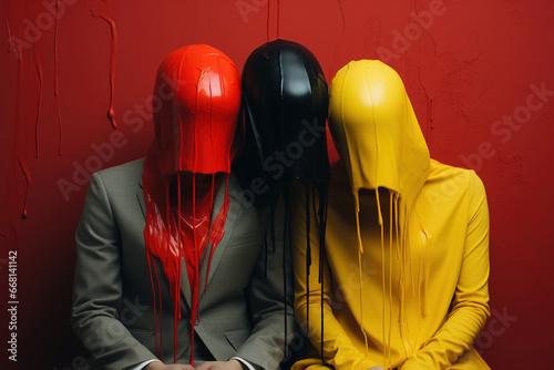 Faceless surrealism, fashion postmodernism fetish photo