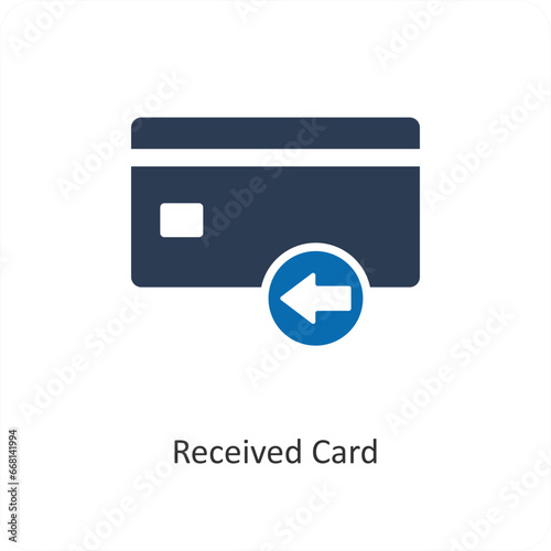 Received Card and receive icon concept