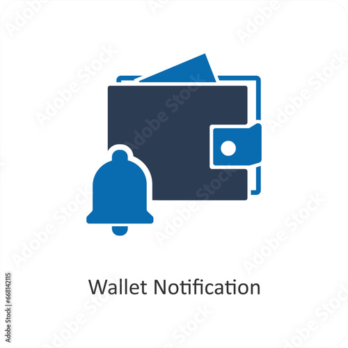 Wallet Notification and notification icon concept