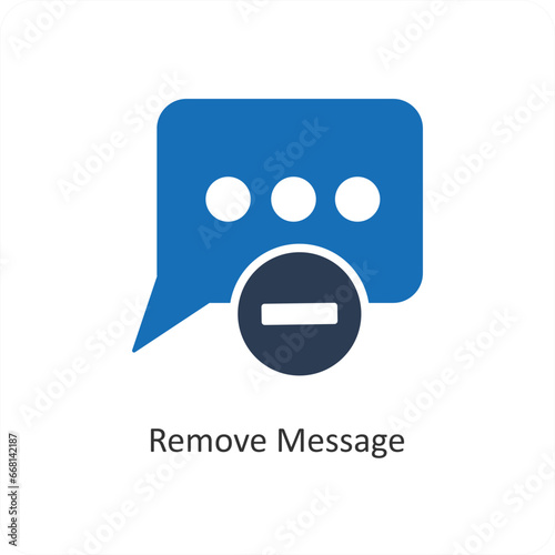 Remove Message and delete icon concept