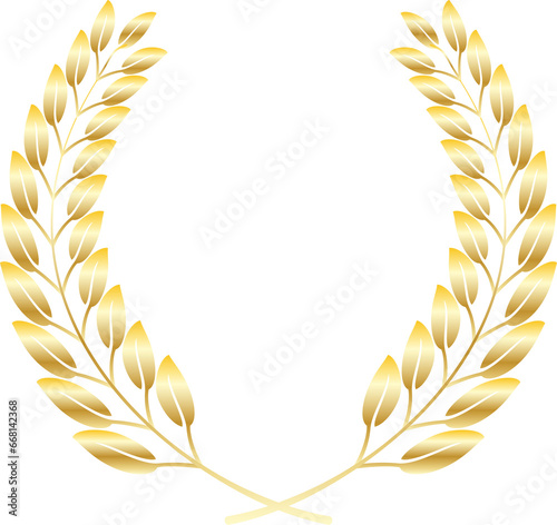 Luxury Gold Leaves Circular Laurel Wreath 