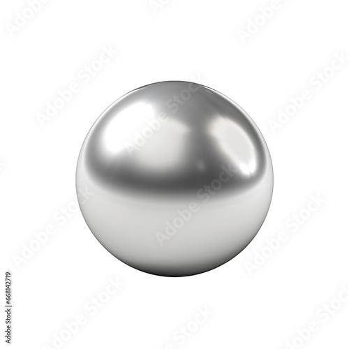 3D metallic silver ball clip art