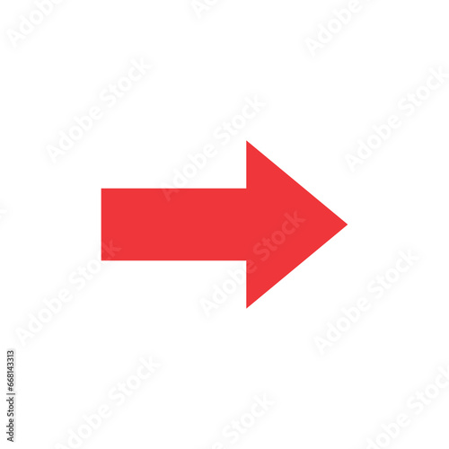 Free Download red arrow pointing right side flat show right direction - GFXLoad
