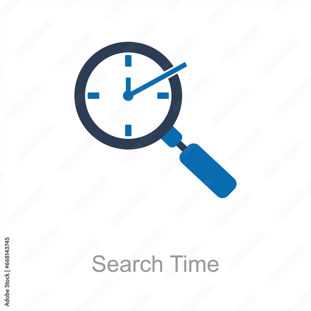 Search Time and time icon concept