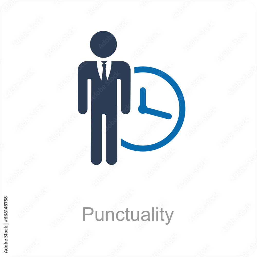 Punctuality and time icon concept Punctuality and time icon concept