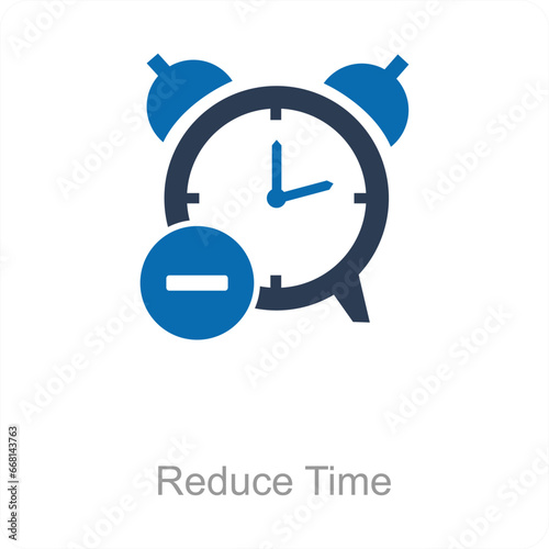 Reduce Time and reduce icon concept