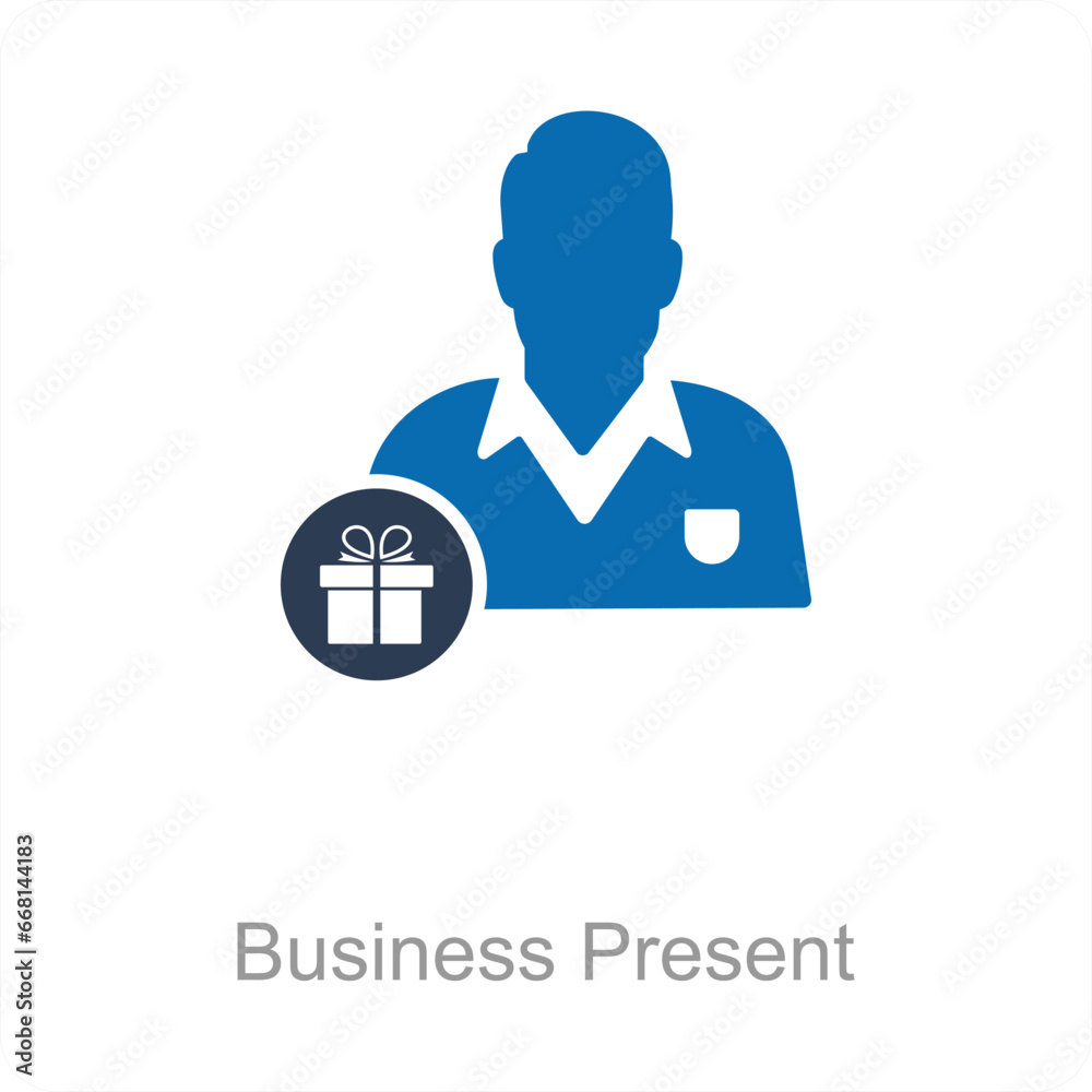 Business Present and gift icon concept