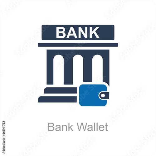 Bank Wallet and bank icon concept