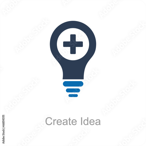 Create Idea and idea icon concept