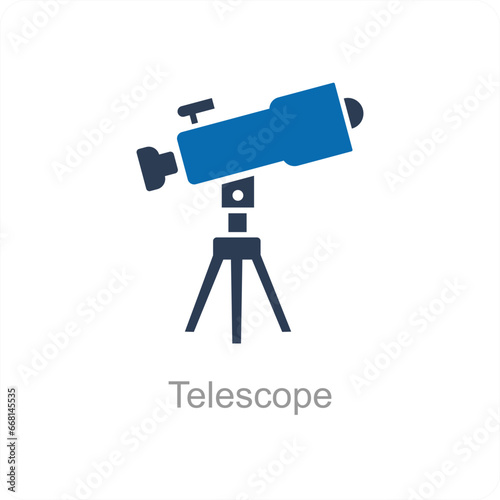 Telescope and spyglass icon concept