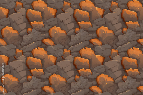 Seamless pattern of stylized bedrock texture