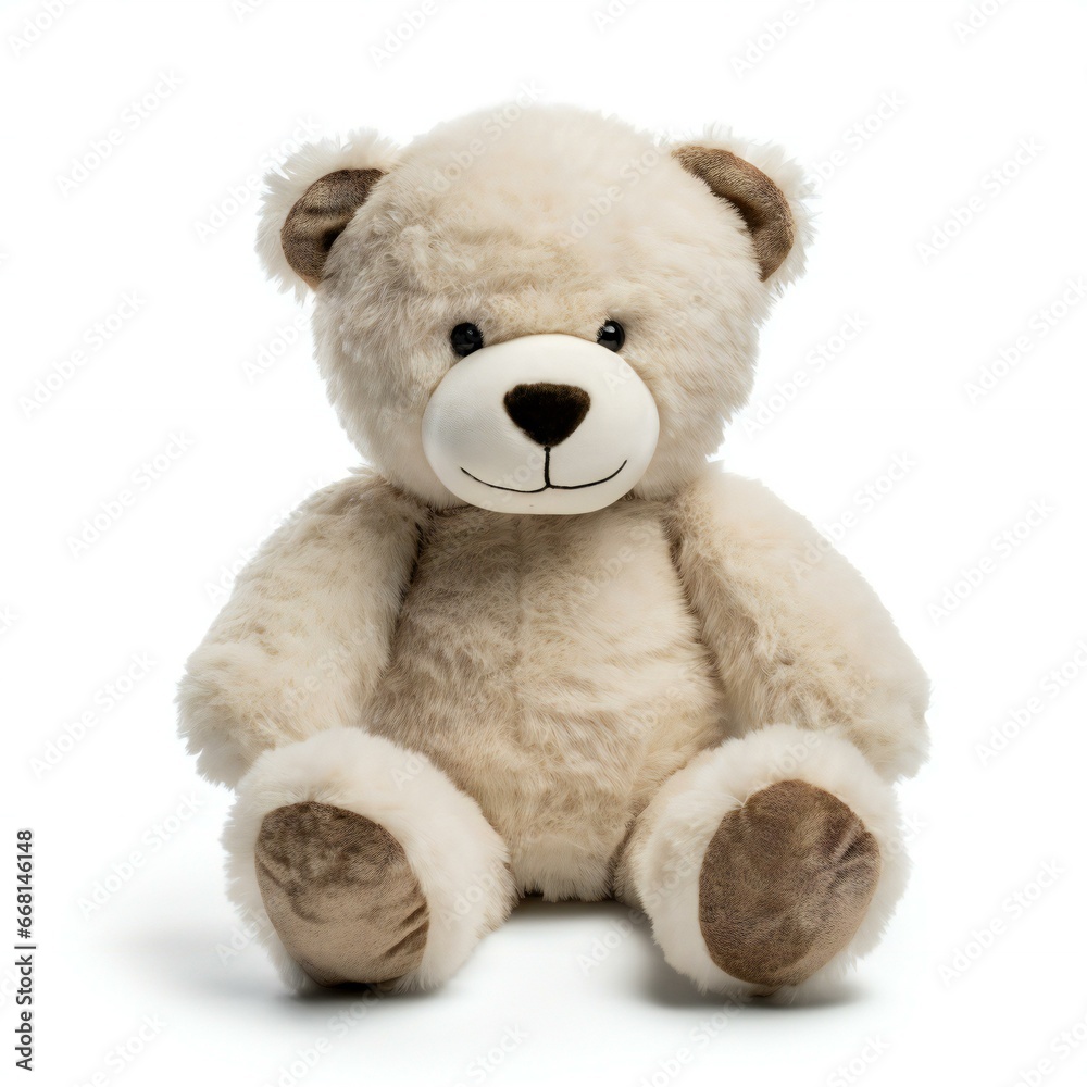 Teddy bear isolated on white background,  Cute soft toy