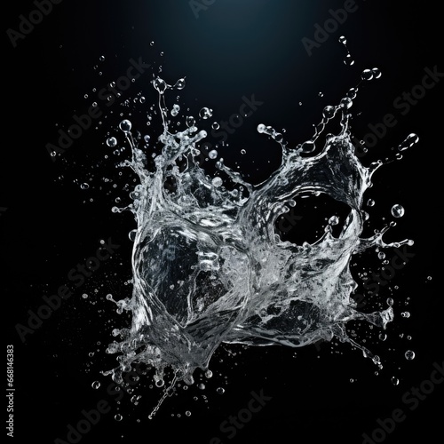Water Splash On a Black background.