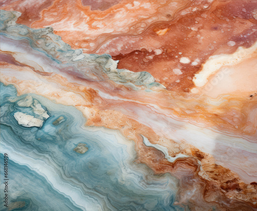 Colorful Marble Texture In A Sectioned Rock