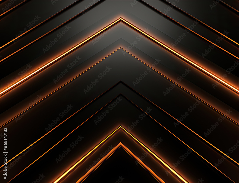 Obraz premium Abstract black wall with yellow illumination