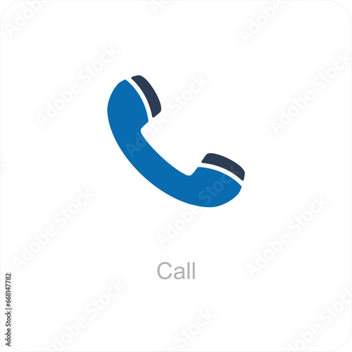Call and calling icon concept
