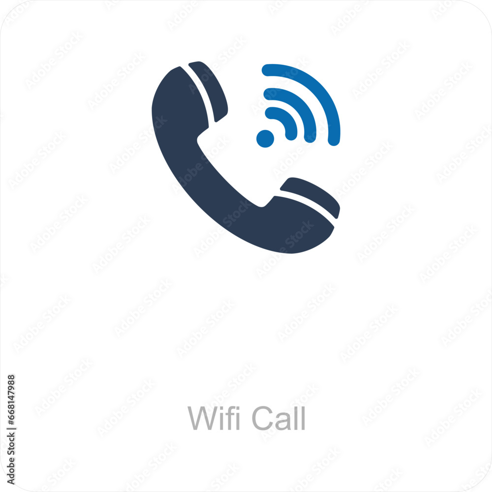 Wifi Call and calling icon concept Wifi Call and calling icon concept