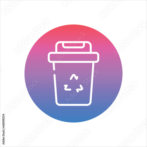 Dustbin icon vector stock illustration