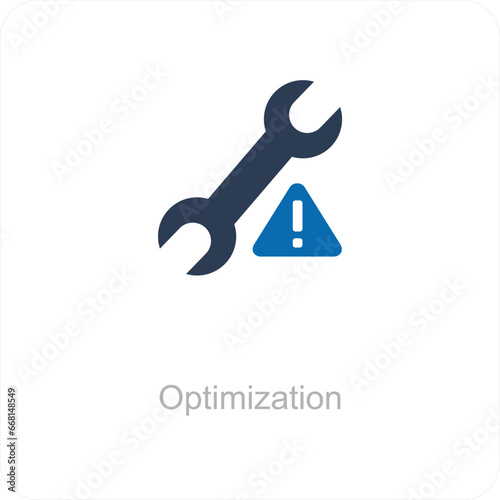 Optimization and gear icon concept