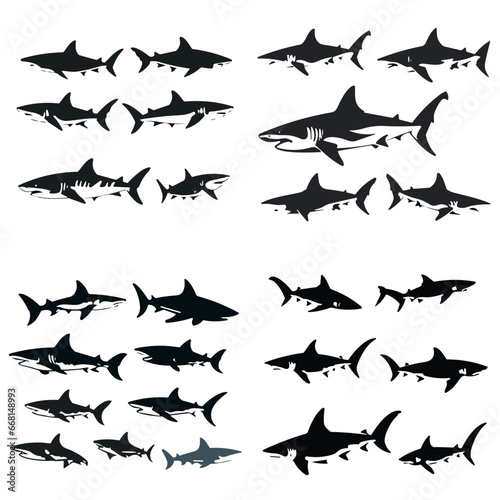 Shark silhouette, shark svg, shark png, fish, vector, silhouette, bird, pattern, animal, seamless, sea, illustration, nature, art, shark, flying, design, wallpaper, icon, element, ocean, symbol, set, 