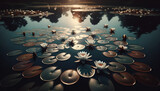 Lago con flores de loto