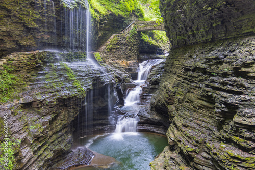 Fototapeta Naklejka Na Ścianę i Meble -  Rainbow falls in Watkins Glen State park, United States