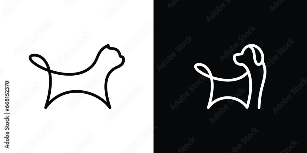 pet logo design made in a minimalist line style.