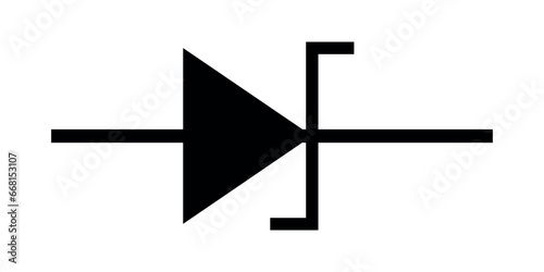 Zener diode symbol vector. physics resources for teachers and students. photo