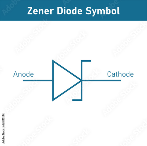 Zener diode symbol vector. physics resources for teachers and students. photo