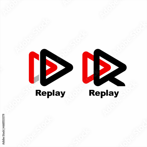 Replay logo design with a simple letter R concept.